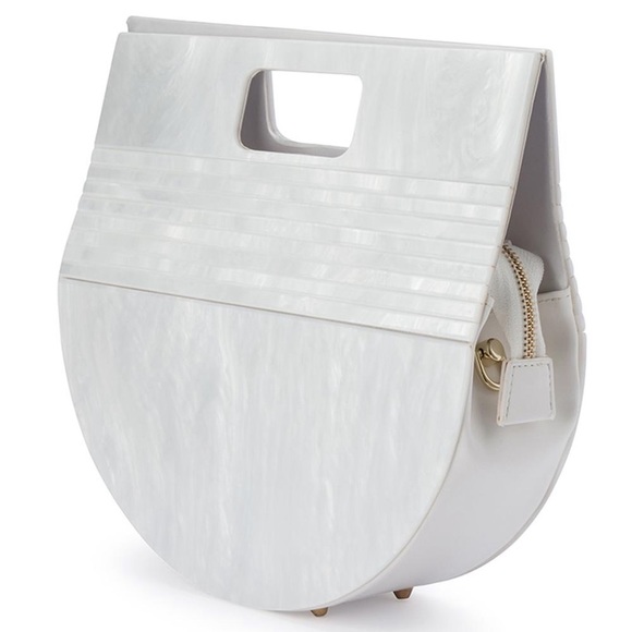 Olga Berg Handbags - NWT Olga Berg Nat Pearlescent Acrylic Handle Bag
